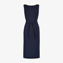 Load image into Gallery viewer, Navy Linen Blend Belted Dress - Allsport