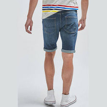 Load image into Gallery viewer, Dark Blue Skinny Fit Authentic Vintage Denim Shorts With Stretch - Allsport