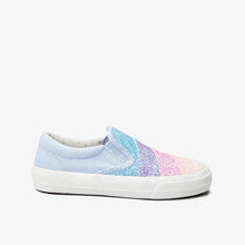 Load image into Gallery viewer, Denim Blue/Rainbow Slip-On Shoes (Older Girls) - Allsport