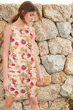 Load image into Gallery viewer, Ecru Floral Linen Blend Shift Dress - Allsport