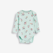 Load image into Gallery viewer, 5 Pack Pink Floral Long Sleeve Baby Bodysuits (0mths-18mths) - Allsport