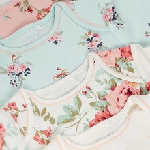 Load image into Gallery viewer, 5 Pack Pink Floral Long Sleeve Baby Bodysuits (0mths-18mths) - Allsport