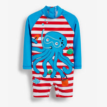 Load image into Gallery viewer, Octopus Long Sleeve Sunsafe Swimsuit and Hat (3mths-5yrs) - Allsport