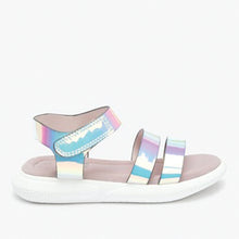 Load image into Gallery viewer, Metallic Memory Foam Sporty Sandals (Older Girls)