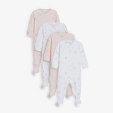 Load image into Gallery viewer, Pink 4 Pack Delicate Bunny Sleepsuits (0-18mths) - Allsport