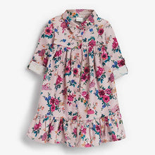 Load image into Gallery viewer, Pink Organic Cotton Printed Shirt Dress (3mths-6yrs) - Allsport