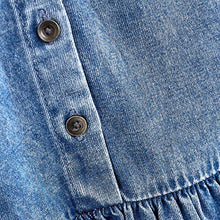 Load image into Gallery viewer, Denim Frill Neck Dress (3-12yrs)