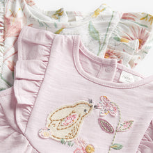 Load image into Gallery viewer, Pink/White 2 Pack Bunny/Floral Rompers (0mths-18mths) - Allsport