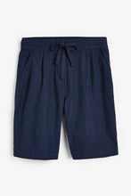 Load image into Gallery viewer, Navy Linen Blend Knee Shorts - Allsport