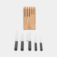 Load image into Gallery viewer, Brabantia Wooden Knife Block with 5 Profile Knives - Allsport