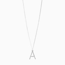 Load image into Gallery viewer, Silver Tone Pavé Initial Necklace