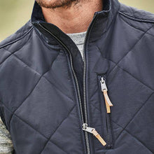 Load image into Gallery viewer, Navy Shower Resistant Diamond Quilted Gilet - Allsport