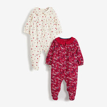 Load image into Gallery viewer, 2 Pack Red Smart Baby Sleepsuits (0mths-18mths) - Allsport