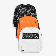 Load image into Gallery viewer, Multi 3 Pack Long Sleeve Splat Graphic T-Shirts (3-12yrs) - Allsport