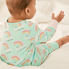 Load image into Gallery viewer, Baby Sleepsuit Green Daddy (0-18mths)