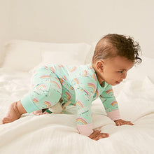 Load image into Gallery viewer, Baby Sleepsuit Green Daddy (0-18mths)