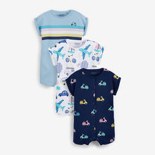 Load image into Gallery viewer, Pastel Transport 3 Pack Rompers (0mths-18mths) - Allsport