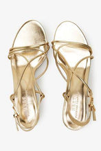 Load image into Gallery viewer, Gold Strappy Sandals - Allsport