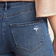 Load image into Gallery viewer, Mid Blue Ripped Power Stretch Denim Leggings - Allsport