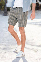 Load image into Gallery viewer, Grey Check Straight Fit Chino Shorts - Allsport