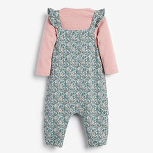 Load image into Gallery viewer, Green Floral Ditsy Baby Dungarees (0mths-2yrs)