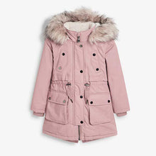 Load image into Gallery viewer, Faux Fur Trimmed Shower Resistant Parka (3-12yrs) - Allsport