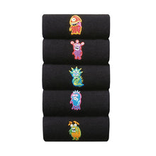 Load image into Gallery viewer, Black Bright Monster Embroidered Socks (Men) - Allsport