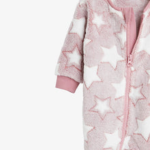 Load image into Gallery viewer, Star Pink Baby Fleece Sleepsuit (0mth - 18mths)