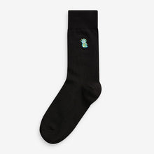 Load image into Gallery viewer, Black Bright Monster Embroidered Socks (Men) - Allsport