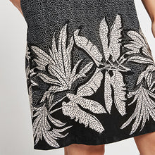 Load image into Gallery viewer, Black Floral Linen Blend Shift Dress - Allsport