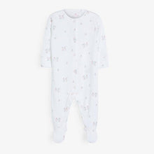 Load image into Gallery viewer, Pink Bunny Sleepsuit, Short Sleeve Bodysuit, Bib and Hat Set (0-9mths) - Allsport