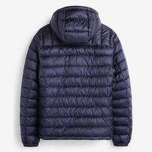 Load image into Gallery viewer, Navy Shower Resistant Hooded Puffer Coat With DuPont Sorona® Insulation - Allsport
