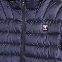 Load image into Gallery viewer, Navy Shower Resistant Hooded Puffer Coat With DuPont Sorona® Insulation - Allsport