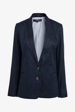 Load image into Gallery viewer, Navy Linen Blend Single Breasted Blazer - Allsport
