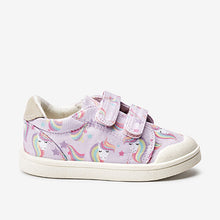 Load image into Gallery viewer, Lilac Purple Unicorn Canvas Toe Bumper Trainers (Younger Girls) - Allsport