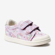 Load image into Gallery viewer, Lilac Purple Unicorn Canvas Toe Bumper Trainers (Younger Girls) - Allsport