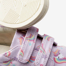 Load image into Gallery viewer, Lilac Purple Unicorn Canvas Toe Bumper Trainers (Younger Girls) - Allsport