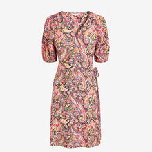 Load image into Gallery viewer, Paisley Print Crepe Wrap Dress - Allsport