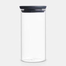 Load image into Gallery viewer, BRABANTIA 1.1L Stackable Glass Jar, Dark Grey