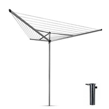 Load image into Gallery viewer, Brabantia 30m Rotary Cloth Dryer + Ground Tube + Acc. Metallic Grey