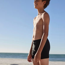 Load image into Gallery viewer, Black Shorter Length Stretch Swim Shorts (3-11yrs)