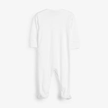 Load image into Gallery viewer, White 5 Pack Essentials Baby Sleepsuits (0-18mths)