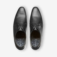 Load image into Gallery viewer, Black Leather Plain Derby Shoes