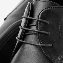 Load image into Gallery viewer, Black Leather Plain Derby Shoes