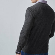 Load image into Gallery viewer, Charcoal Grey V-Neck Cotton Rich Jumper - Allsport