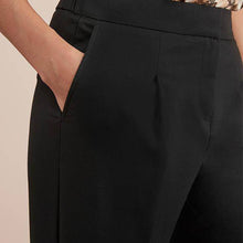 Load image into Gallery viewer, Black Elastic Back Tapered Trousers - Allsport