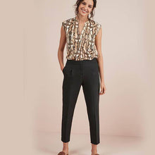 Load image into Gallery viewer, Black Elastic Back Tapered Trousers - Allsport