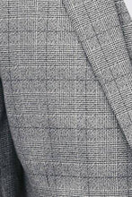 Load image into Gallery viewer, Light Grey / Blue Skinny Fit Check Suit: Jacket - Allsport
