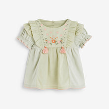 Load image into Gallery viewer, Mint Green Tassel Embroidered Blouse (3mths-6yrs) - Allsport