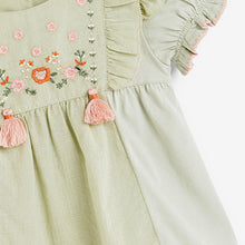 Load image into Gallery viewer, Mint Green Tassel Embroidered Blouse (3mths-6yrs) - Allsport